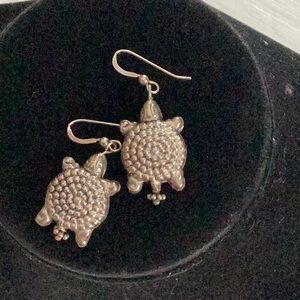 Silver turtle earrings